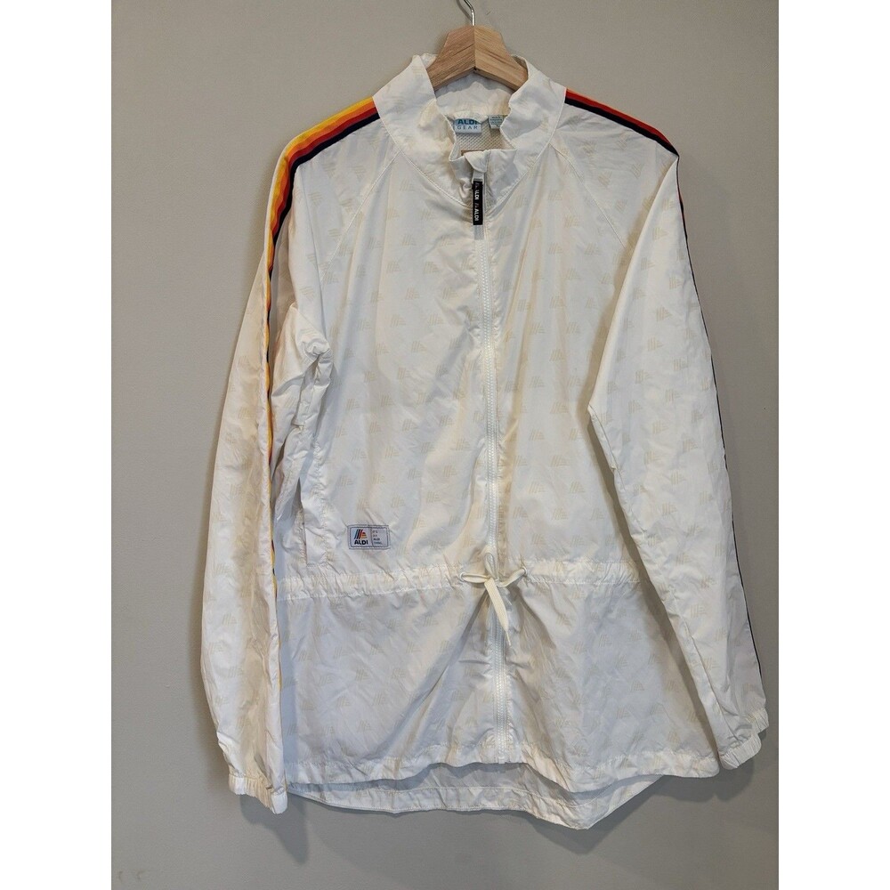 Aldi Women's  Size L Windbreaker Logo  Workwear Costume White